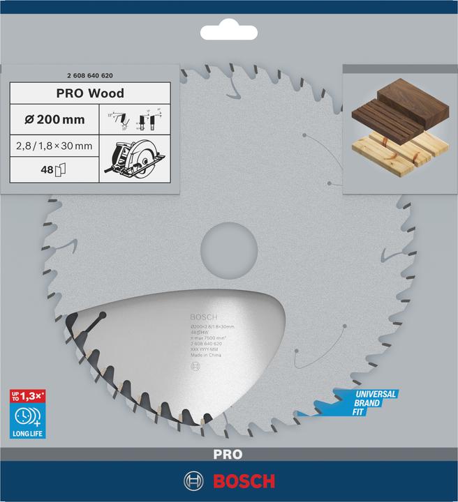 Produktbild Bosch Professional Zubehör PRO Wood Kreissägeblatt, 200 x 2.8 x 30 mm