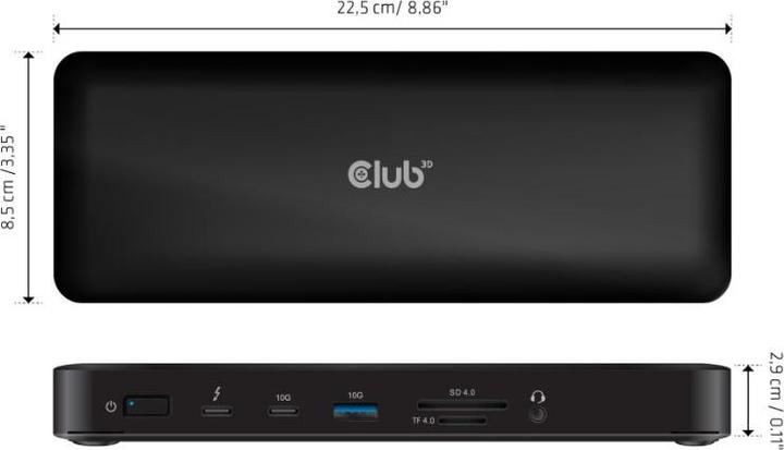 Immagine prodotto Club 3D Club3D Thunderbolt4 16-in-1 docking station 4 display St/Bu al dettaglio (Thunderbolt, 16 Porti)
