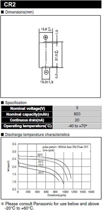Produktbild Panasonic Photo Lithium CR2 (1 Stk., CR2, 850 mAh)