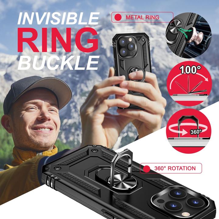 Produktbild Nalia Stossfeste Military-Style Ring Hülle (Apple iPhone 14 Pro)