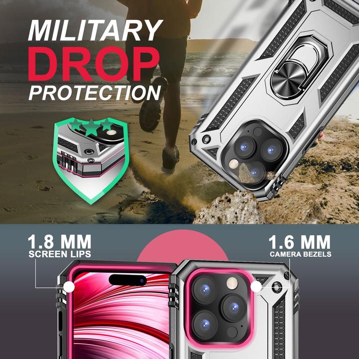 Actual product image Nalia Shockproof Military Style Ring Cover (Apple iPhone 14 Pro)