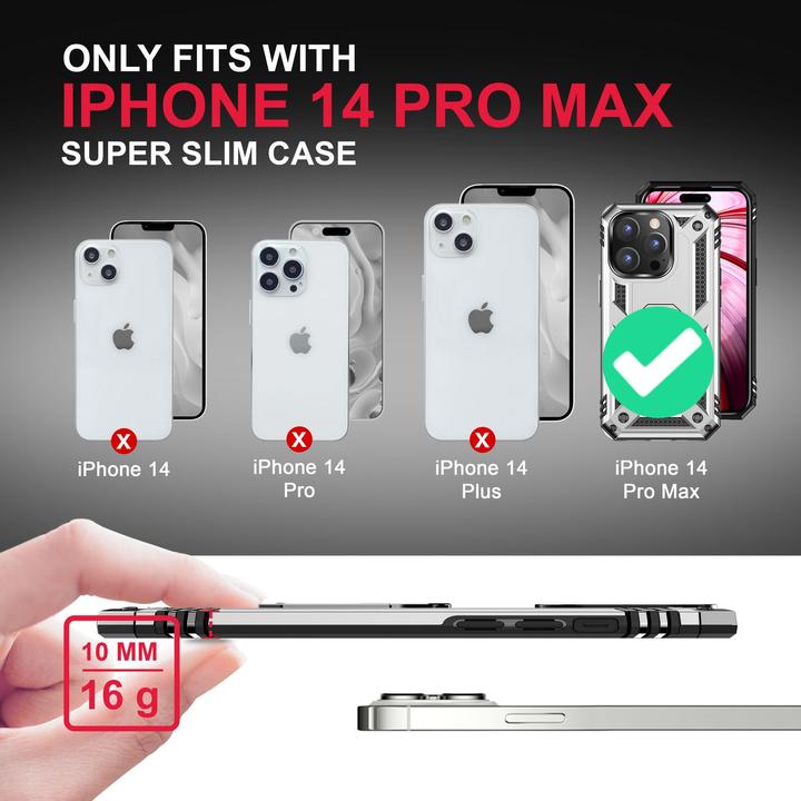 Actual product image Nalia Shockproof Military Style Ring Cover (Apple iPhone 14 Pro Max)