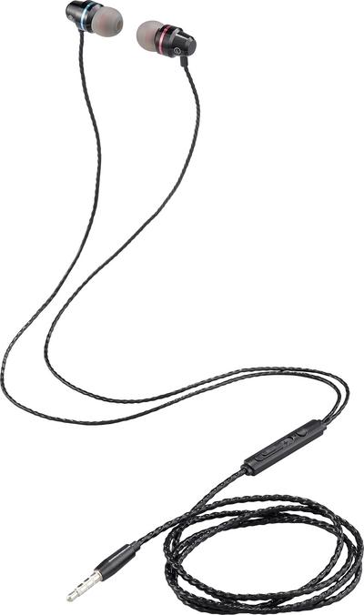 Image du produit Renkforce RF-IE-JH01 Telefon In Ear Headset kabelgebunden Schwarz (metallic) (Filaire)