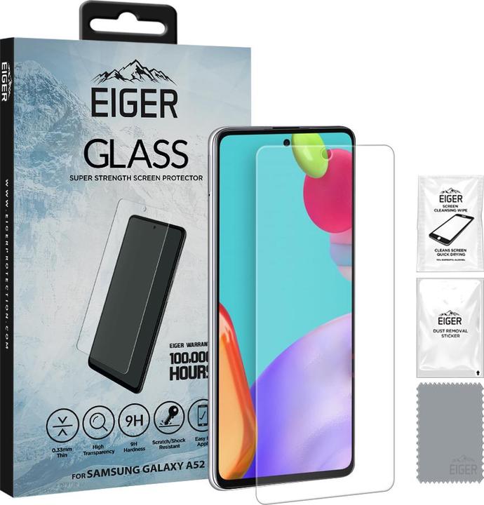 Actual product image Eiger Mountain Glass Clear (1 Piece, Samsung Galaxy A52, Samsung Galaxy A52s 5G)