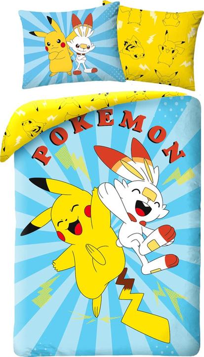 Image du produit MCU Pokemon housse de couette Pikachu Hopplo - coton doux - 140 x 200 cm