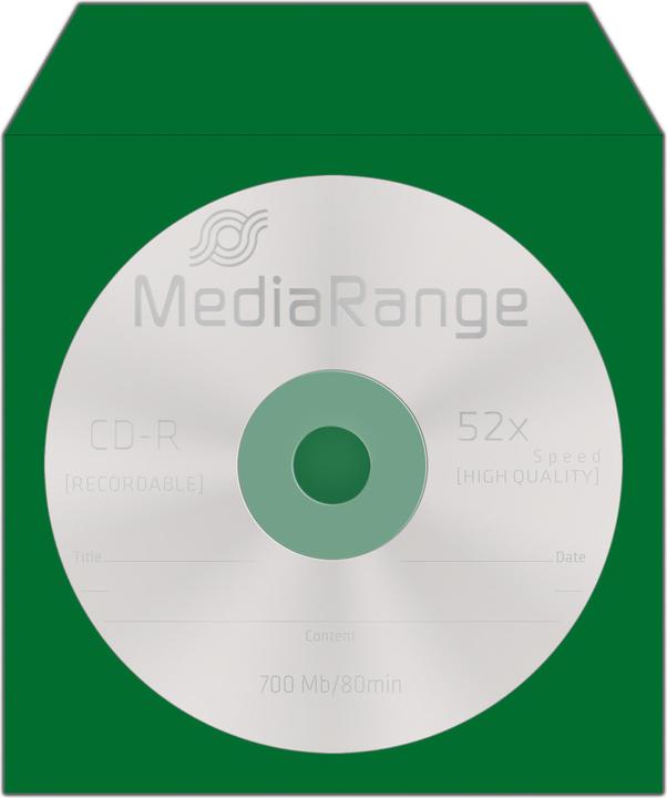 Image du produit MediaRange CD/DVD Papierhüllen farbig mit Sichtfenster