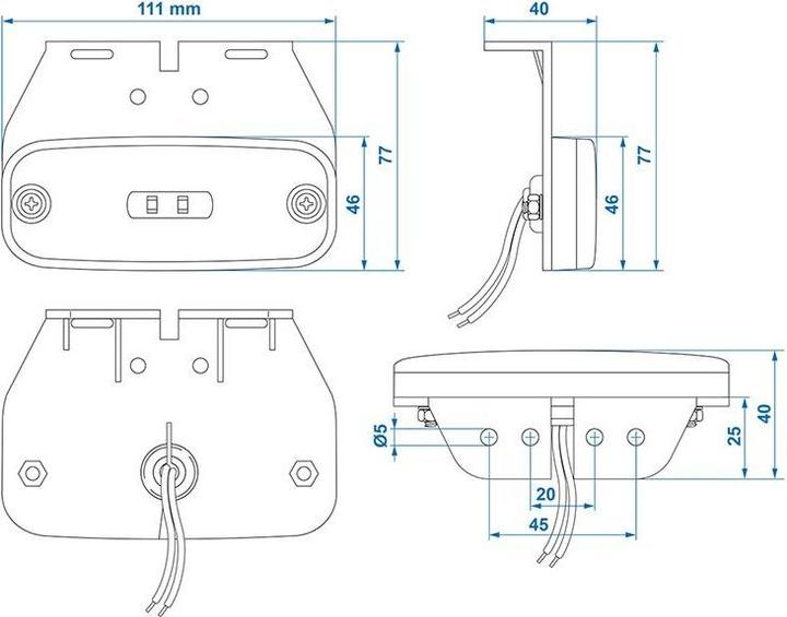Produktbild ProPlus Seitenmarkierungsleuchte LED mit Halter im Blister