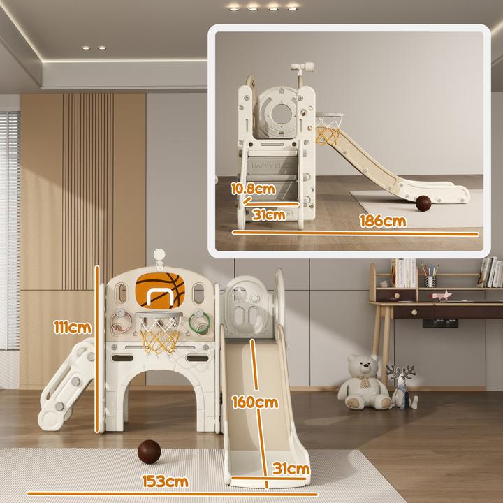 Actual product image Aiyaplay Kinderrutsche Kunststoff Cremeweiss