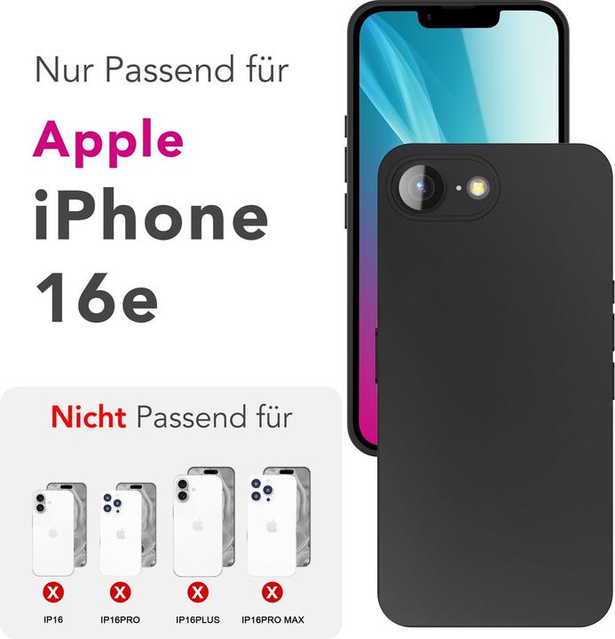 Produktbild Nalia Strider - Blackout Look Cover - Ultradünne Silikon Hülle mit Staubschutz Kappen (Apple iPhone 16e)