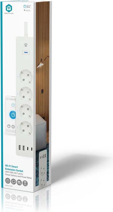 Immagine prodotto Nedis SmartLife Power Strip Wi-Fi | Hybrid (CEE 7/7) / USB A / USB-C™ | 16 A | 3680 W | 2.00 m | 0 -