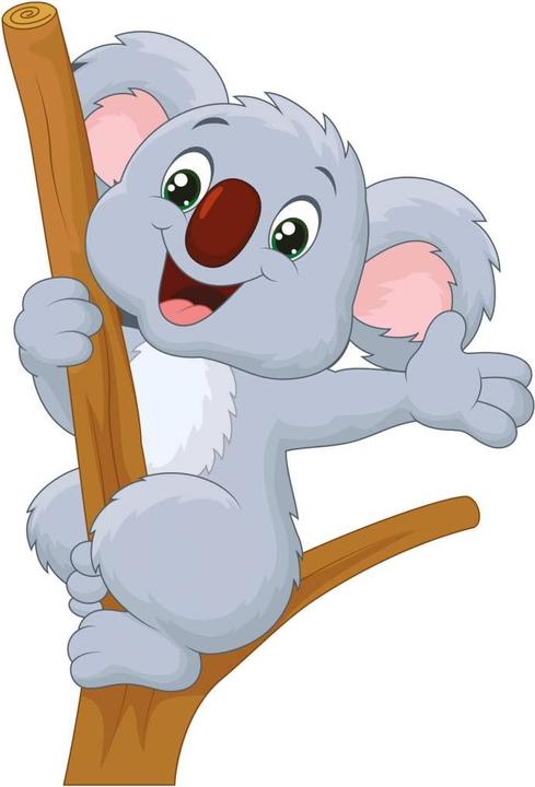 Actual product image Trenddeko Waving koala in tree (82 x 120 cm)