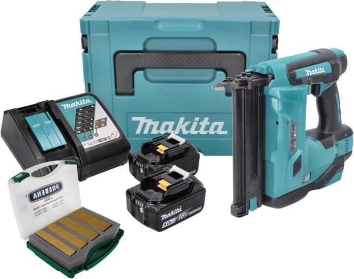 Produktbild Makita DBN 500 RTJ Akku Stauchkopfnagler 18 V 15-50 mm + 2x Akku 5,0 Ah + Ladegerät + Makpac + J-Box