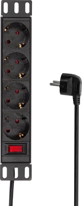 Immagine prodotto LogiLink Striscia di presa da 10" a 4 pieghe, con interruttore (4 x, CEE 7/3, 2 m)