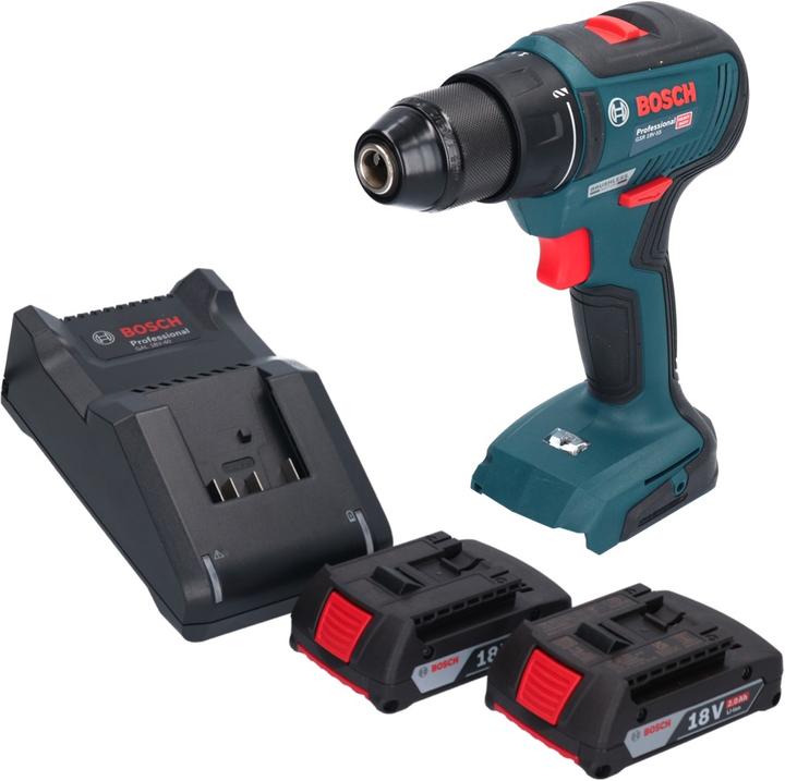 Produktbild Bosch Professional Bosch GSR 18V-55 Professional Akku Bohrschrauber 18 V 55 Nm Brushless + 2x Akku 2,0 Ah + Ladegerät (Akkubetrieb)