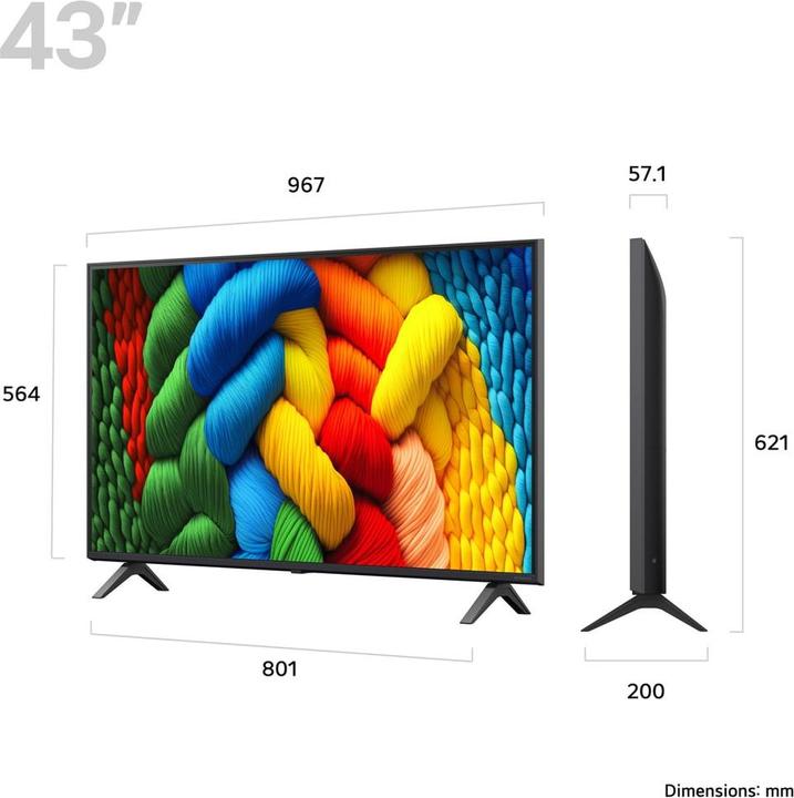 Immagine prodotto LG 43NANO80A6B (43", NANO80, Nano-Cell, 4K, 2025)