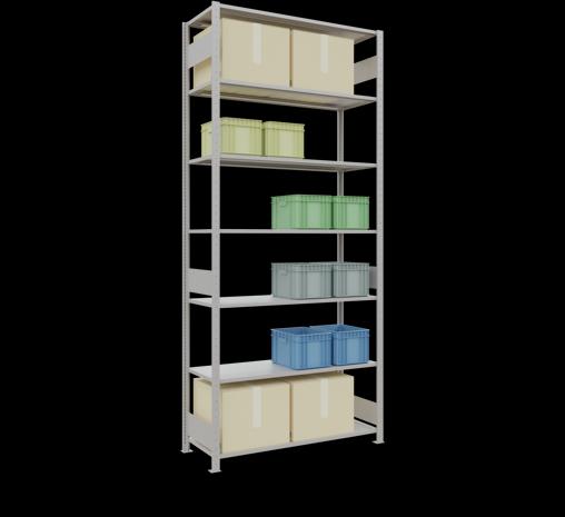 Actual product image Schulte Lagertechnik MULTIplus150 boltless basic shelving system with length ledgers