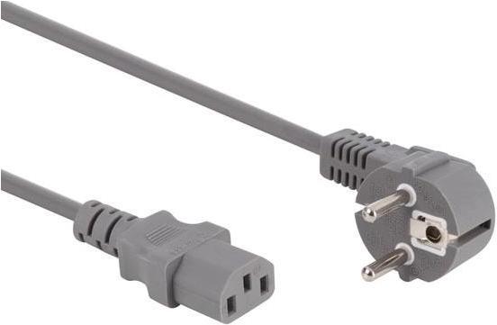 Velleman CÂBLE D'ALIMENTATION GRIS CEE 7/7 90° + C13 L=3.0 m, 3G1.0 mm² (3 m, CEI 320)