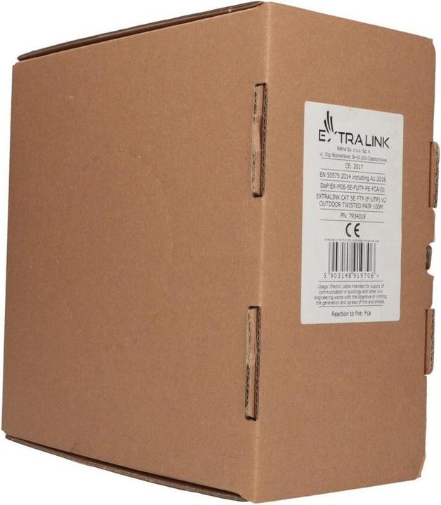 Actual product image Extralink CAT5E FTP (F/UTP) V2 OUTDOOR TWISTED PAIR 100M (F/UTP, CAT5e, 100 m)