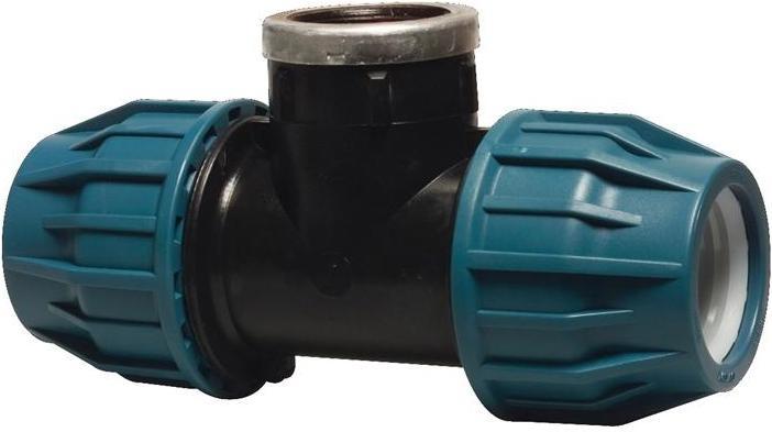 Productafbeelding Bevo T-stuk Jason 32 mm x 1″ x 32 mm 16 staafklem x binnendraad x klem (25 Pcs.)
