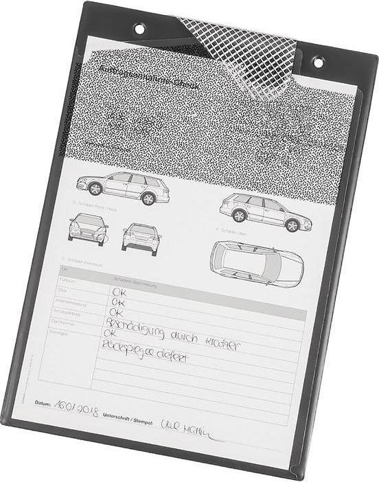 Produktbild Eichner Auftragstasche m.Klettverschluss, Kordel u. 2 Fächer DIN A4 anthrazitgrau (A4)