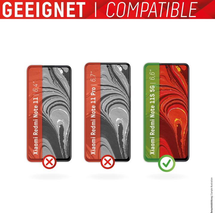 Actual product image Displex Real Glass, 2D Panzerglas (1 Piece, Xiaomi Redmi Note 11S 5G)