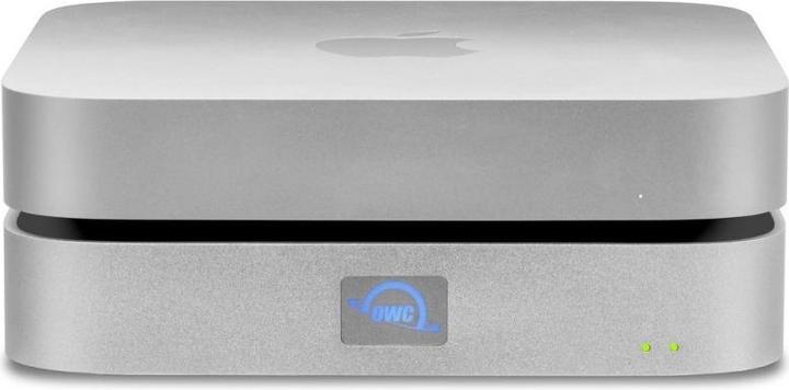 Actual product image OWC 6.0TB (HDD) miniStack STX Stackable Storage and Thunderbolt Hub Xpansion Solution - Silver (3.5", M.2)