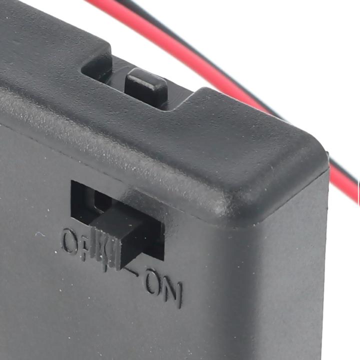 Produktbild XCell AccuCell Batteriehalter für 4 Stück Mignon AA HR-3, LR6 Batterien oder Akkus mit Deckel und Kabel