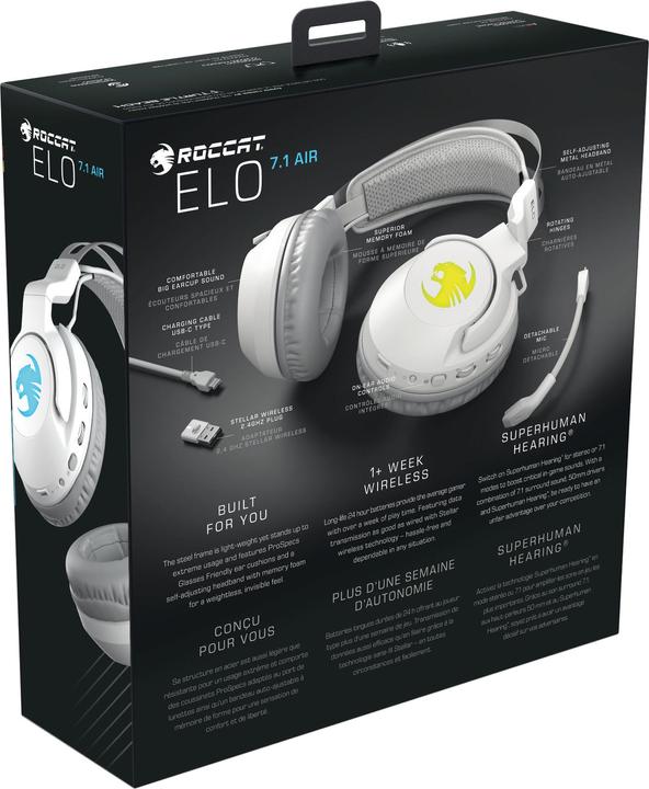 Actual product image Roccat Elo 7.1 Air wireless headphones | White (Wireless)