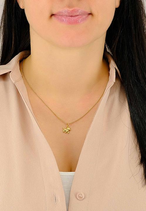 Immagine prodotto Muau Ciondolo cane oro giallo 750, 15x12 mm (Oro giallo 750/18 carati)