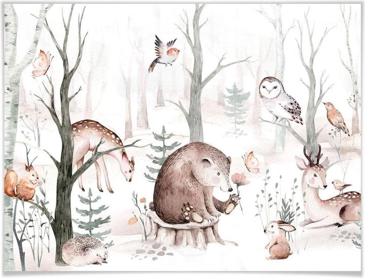 Image du produit Trenddeko Amis des animaux dans la forêt (40 x 30 cm)