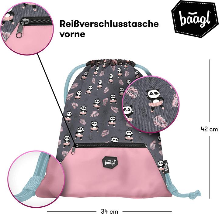 Produktbild Baagl Schulranzen-Set, 3-teilig, Panda Neu (18 l)