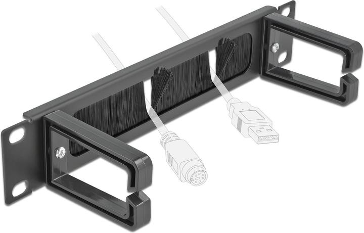 Delock Cable Management Brush Strip with 2 hooks