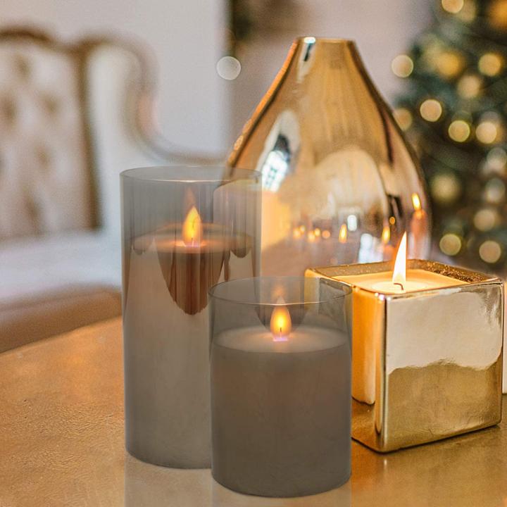 Immagine prodotto Lumina Swiss Set di candele LED in vetro con telecomando (3 x)