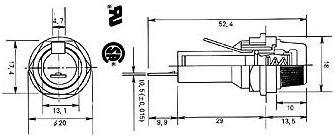 Immagine prodotto Velleman Portafusibili 6,35 x 32 mm, montaggio su piastra anteriore (10 A)