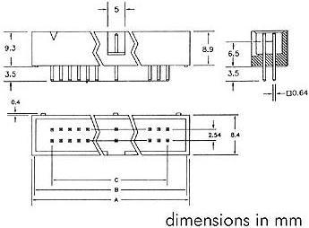 Actual product image Velleman BOX HEADER 2.54mm STRAIGHT - 40 PINS