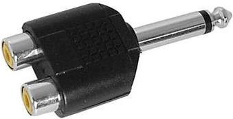 Actual product image Velleman DUAL RCA FEMALE TO MALE 6.35mm MONO JACK (Splinters)