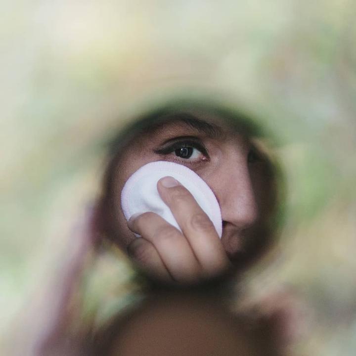 Immagine prodotto Einfach Weniger Tamponi di bambù riutilizzabili per la rimozione del trucco, bianco