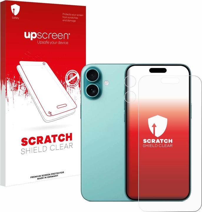 Produktbild upscreen Schutzfolie Displayschutz Displayschutzfolie Folie Klar Transparent (1 Stück, Apple iPhone 16 Plus)