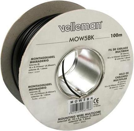 Actual product image Cables MOUNTING WIRE 0.50mm² - BLACK - MULTICORE