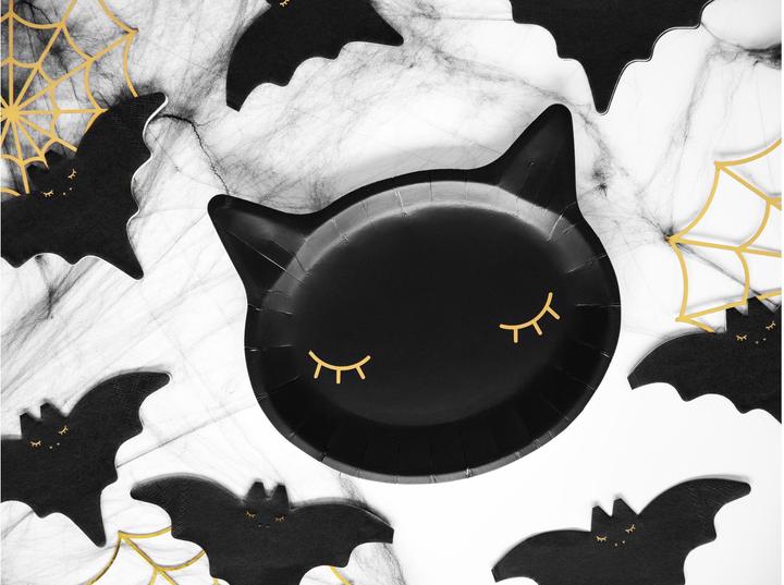 Actual product image Partydeco Plate Cat Black (6 x)