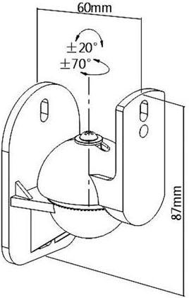 Image du produit Velleman Support Mural D'Enceinte (1 Paire) (1 paire, Installation murale, Rotatif)