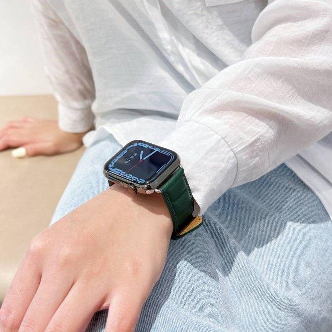 Actual product image MU Classic Genuine Series genuine leather strap (42 mm, 44 mm, 45 mm, Genuine leather, Apple Watch Series 3, Apple Watch Series 2, Apple Watch Series 1, Apple Watch Series 7, Apple Watch Series 8, Apple Watch Series 9, Apple Watch SE, Apple Watch Series 4, Apple Watch Series 5, Apple Watch Series 6)