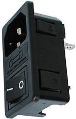 Image du produit Velleman Embase Male Clipsable Pour Chassis - Avec Interrupteur & Porte-Fusible