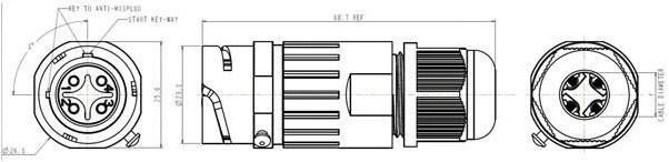 Immagine prodotto Velleman 4-POL. CONNETTORI - IMPERMEABILE IP68 - 16 A 230 V (1 set)
