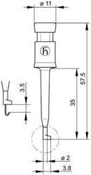 Immagine prodotto Hirschmann Sonda Di Prova A Pinza In Miniatura Con Connessione A Saldare (Kleps2) - Rosso (Puntale)