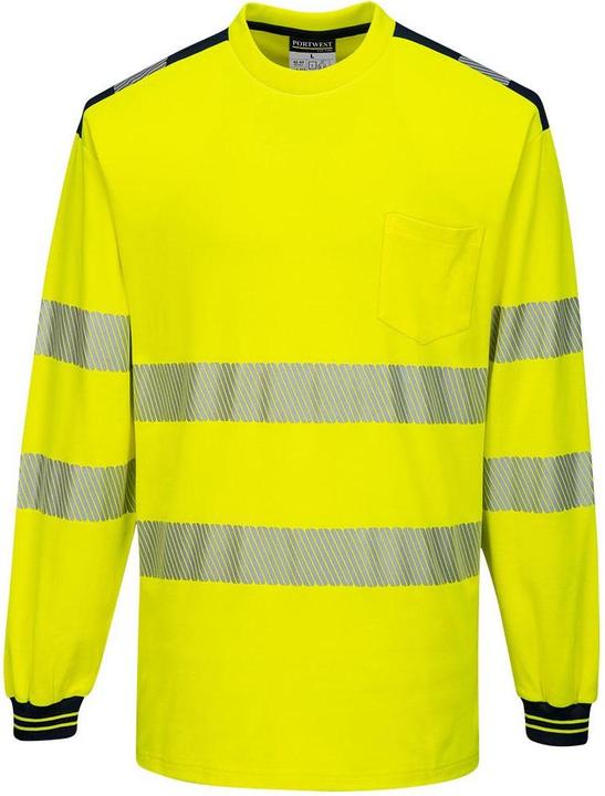 Portwest Mens PW3 Cotton Hi-Vis Comfort Long-Sleeved T-Shirt (XL)