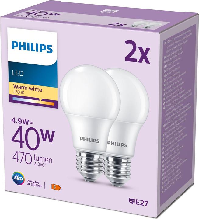 Immagine prodotto Philips Lampada a led (E27, 4.90 W, 470 lm, 2 x, F)