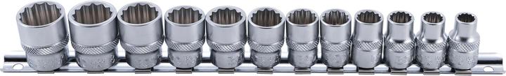 BGS Steckschlüssel-Einsatz-Satz, Zwölfkant Antrieb Innenvierkant 10 mm (3/8") SW 8 - 19 mm 12-tlg.