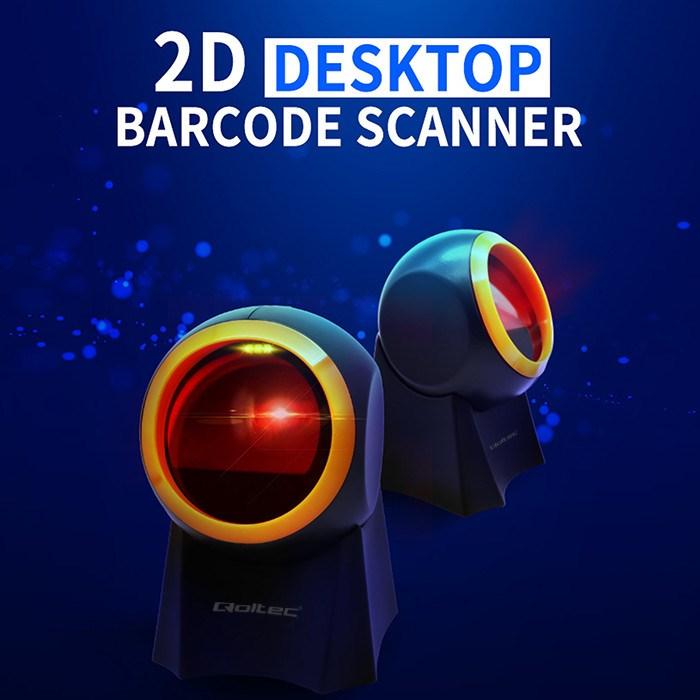Actual product image Qoltec 50857 Wired desktop barcode scanner 1D | 2D (1D barcodes, 2D barcodes)