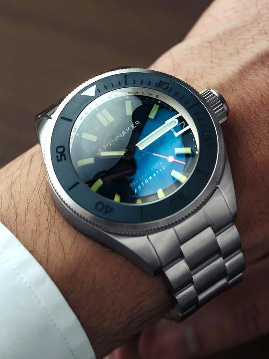 Actual product image Spinnaker SP-5098-22 Picard Dark Cerulean Automatic Diver's Watch 45mm 55ATM (Diving watch, 45 mm)